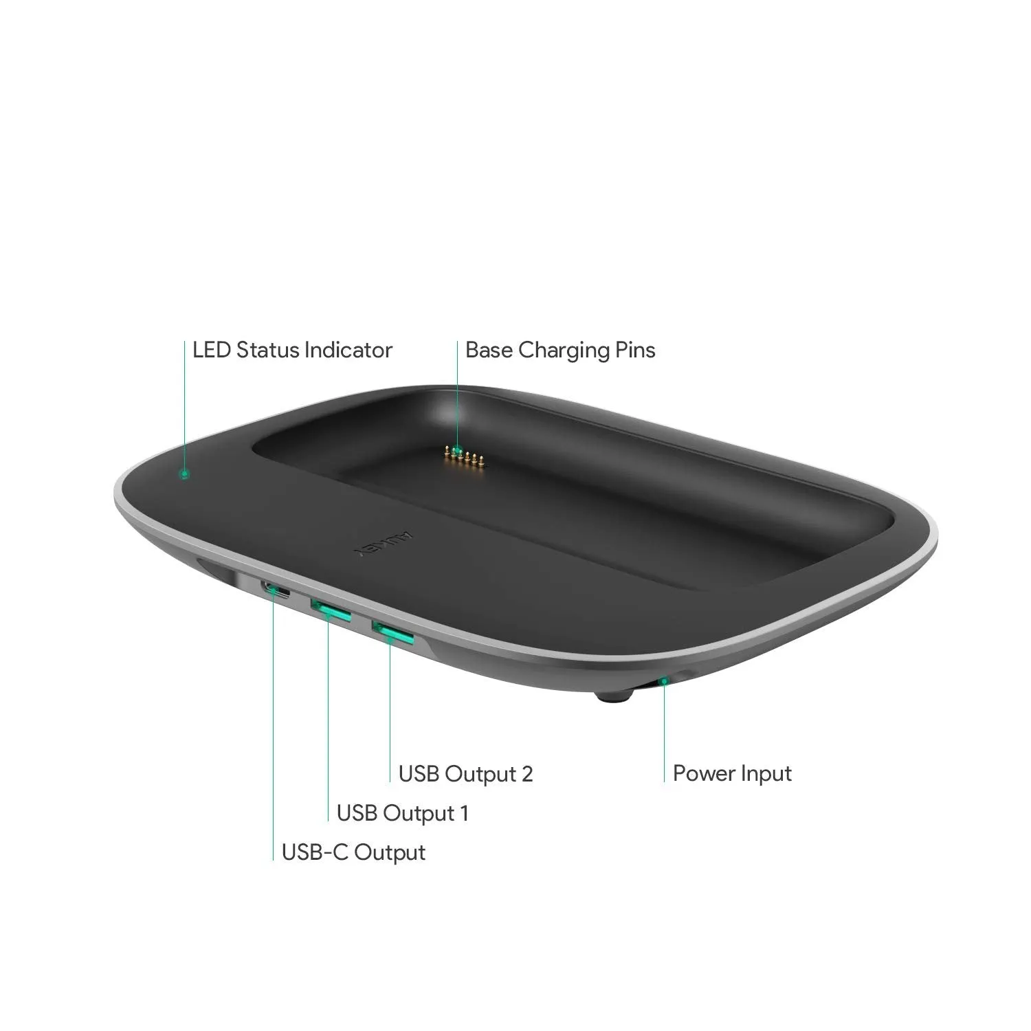 10,000mAh Power Bank with Built-In Wireless Charging Pad   Power Delivery Charging Base