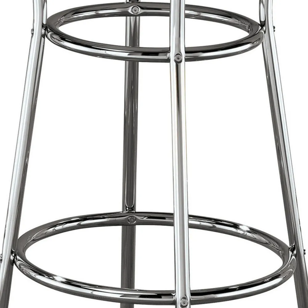 42 Inch Round Bar Table, Ribbed Apron, Glossy Black Lacquer, Retro Style By Casagear Home