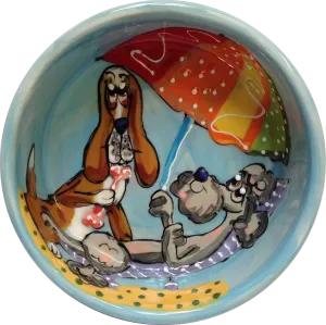 Basset Hound and Poodle Palz Dog Bowl