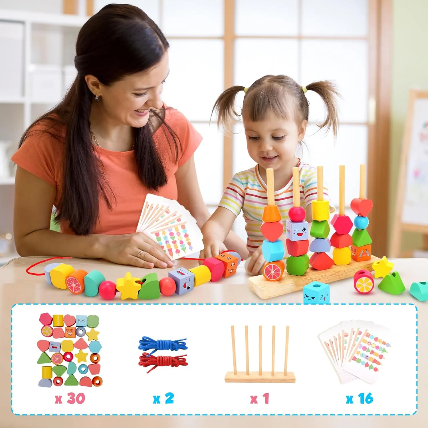 Beads Sequencing Set - Montessori Aligned