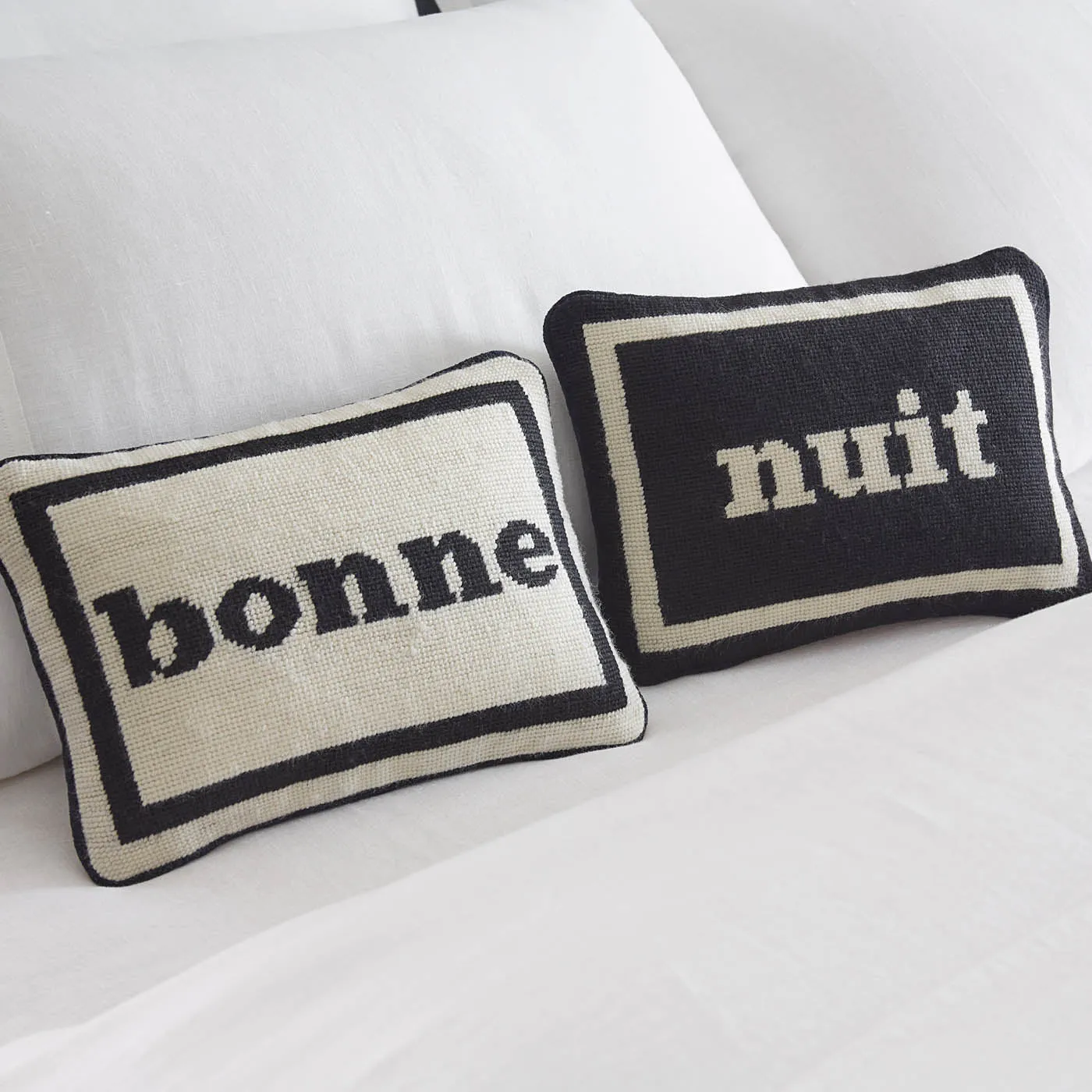 Bonne Nuit Needlepoint Cushion Set