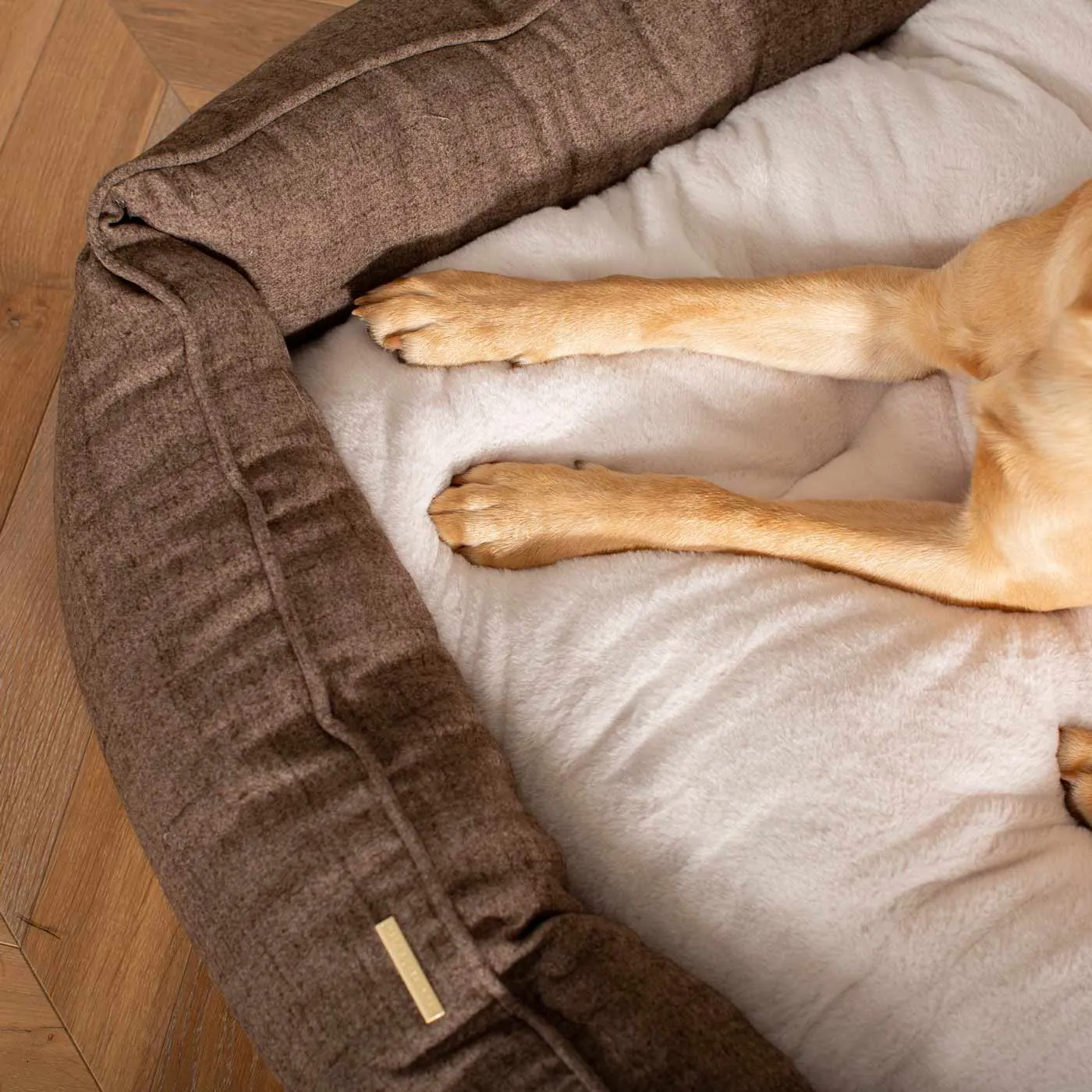 Box Bed With Removable Covers In Inchmurrin Umber by Lords & Labradors