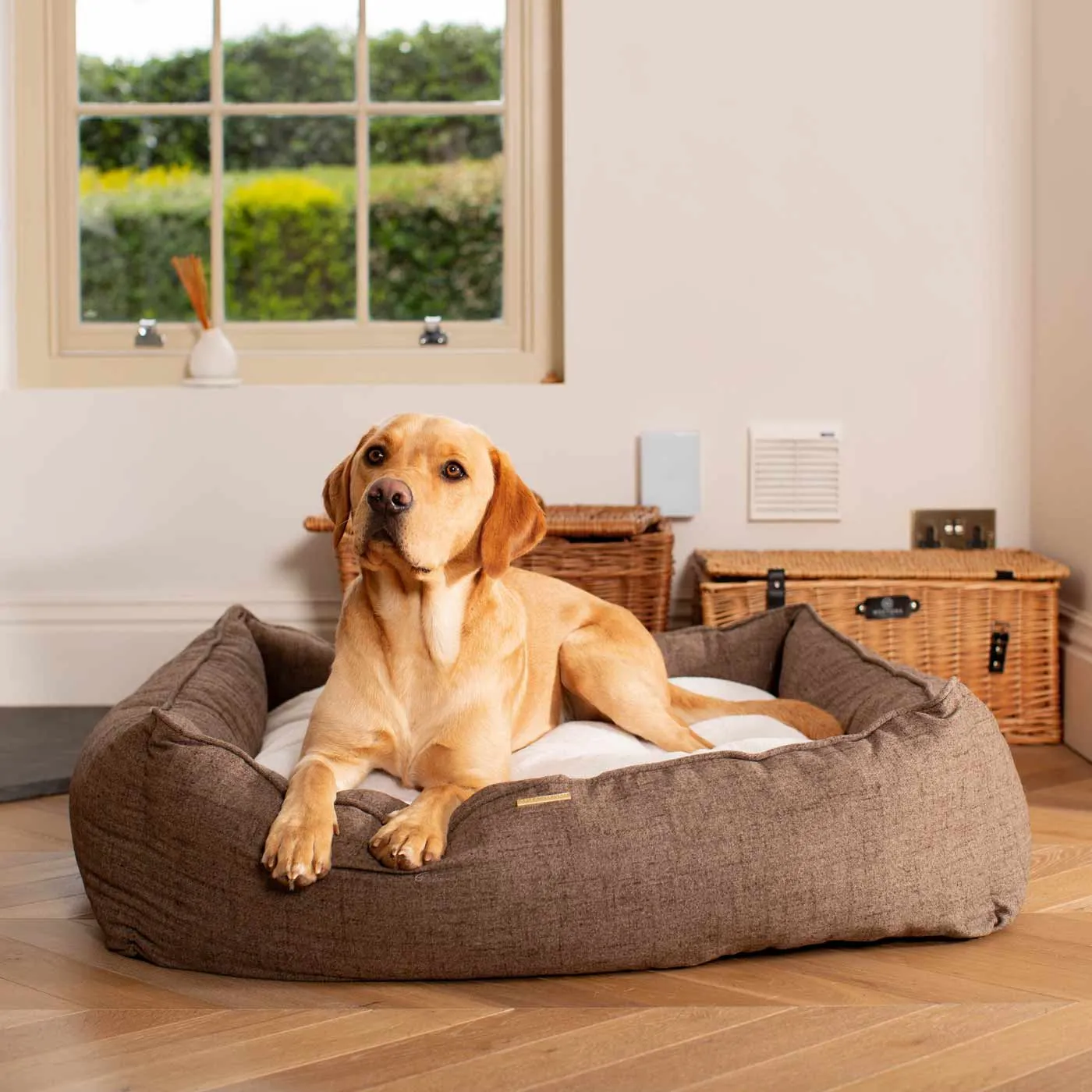 Box Bed With Removable Covers In Inchmurrin Umber by Lords & Labradors