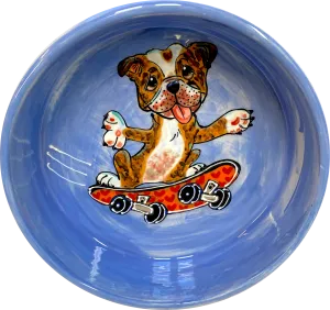 Bulldog Bowl Personalized Ceramic Dog Bowl