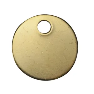 CH Hanson 1085B Round Brass Tag 1-3/32"