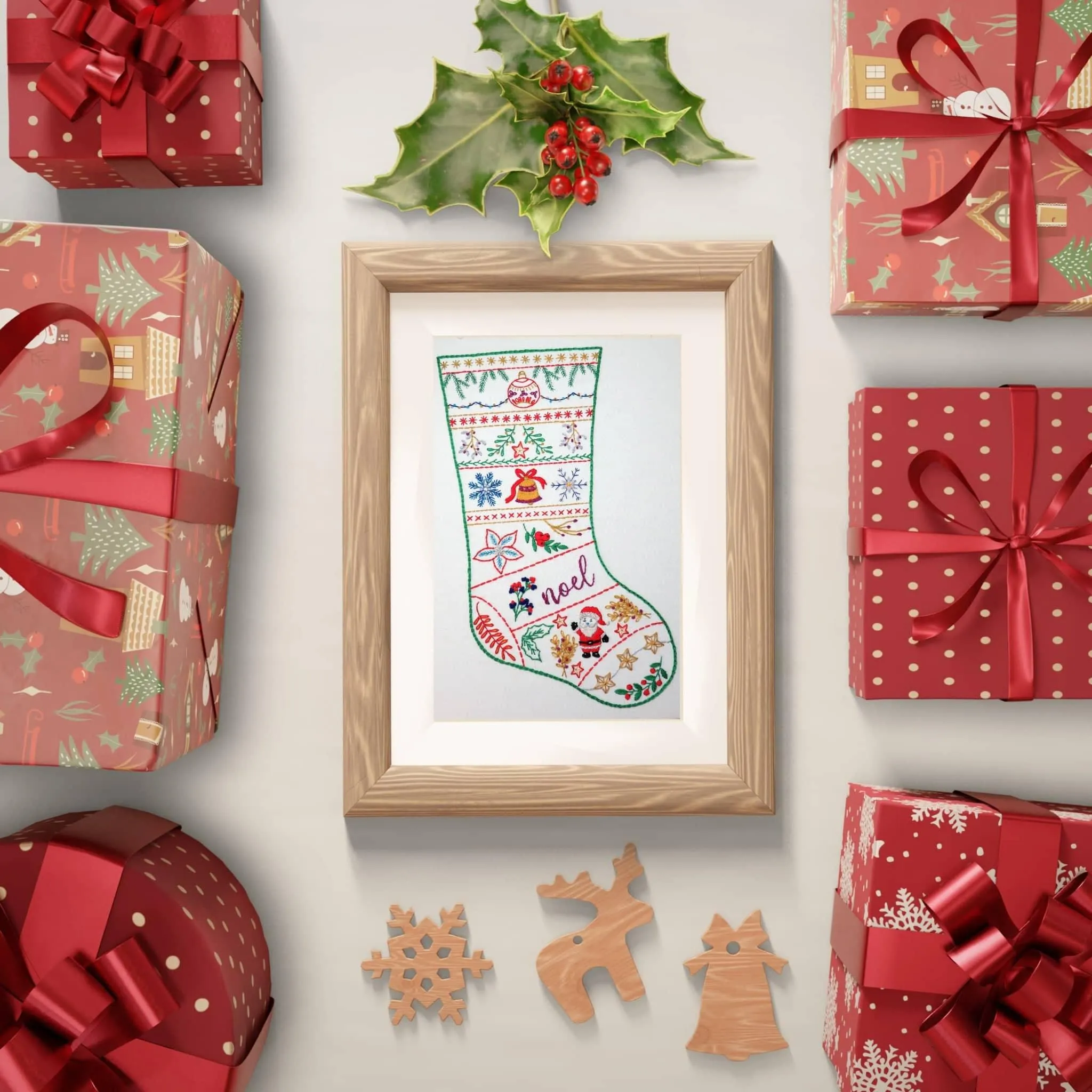 Christmas Stocking Hand Embroidery Kit