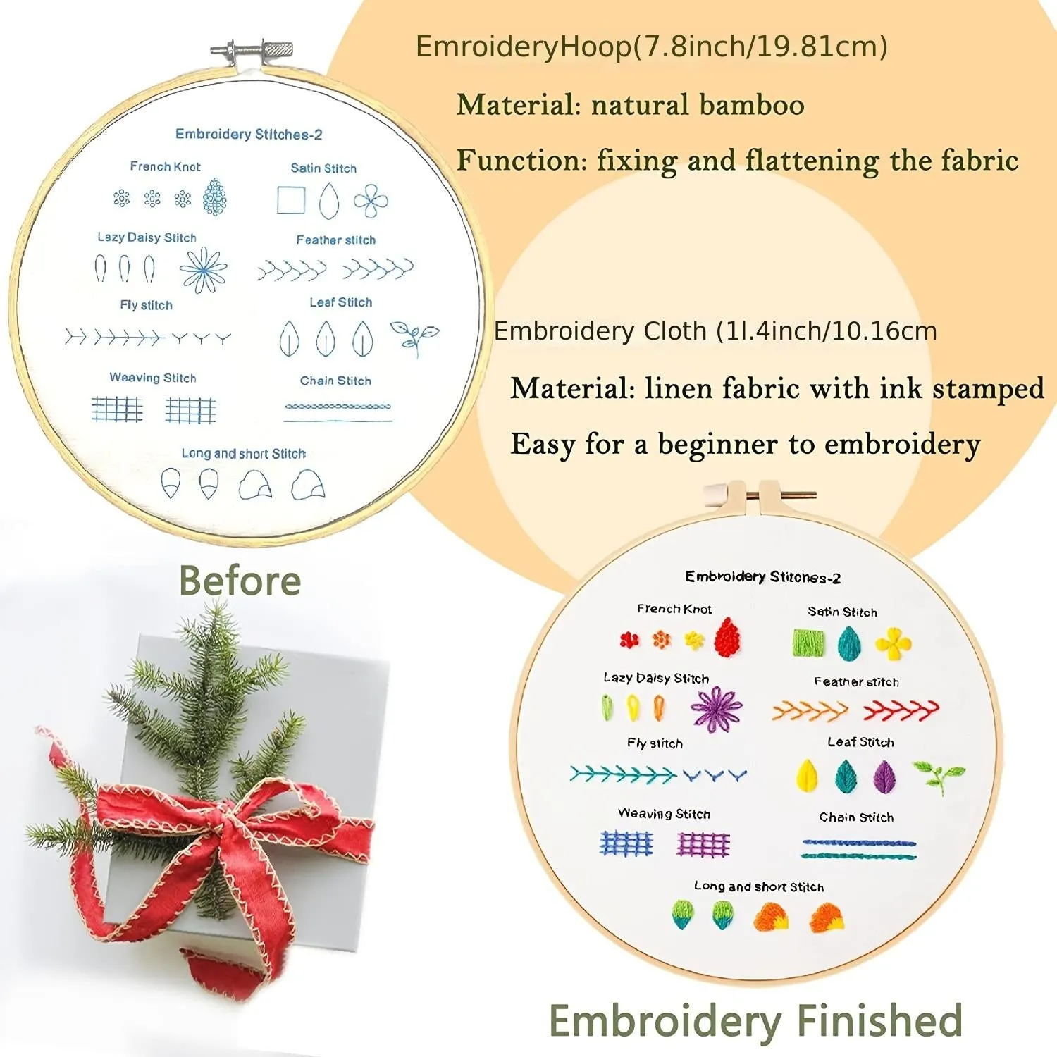 Complete Embroidery Starter Kit with Patterns Instructions  Perfect for Beginners