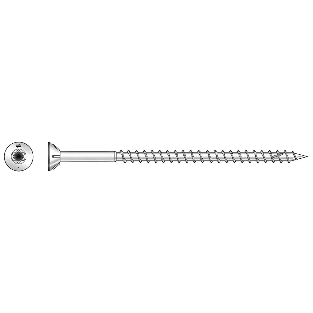 Deck-Drive DWP WOOD SS Screw - #10 x 3-1/2 in. T-25, Flat Head, Type 316 (1 lb.)