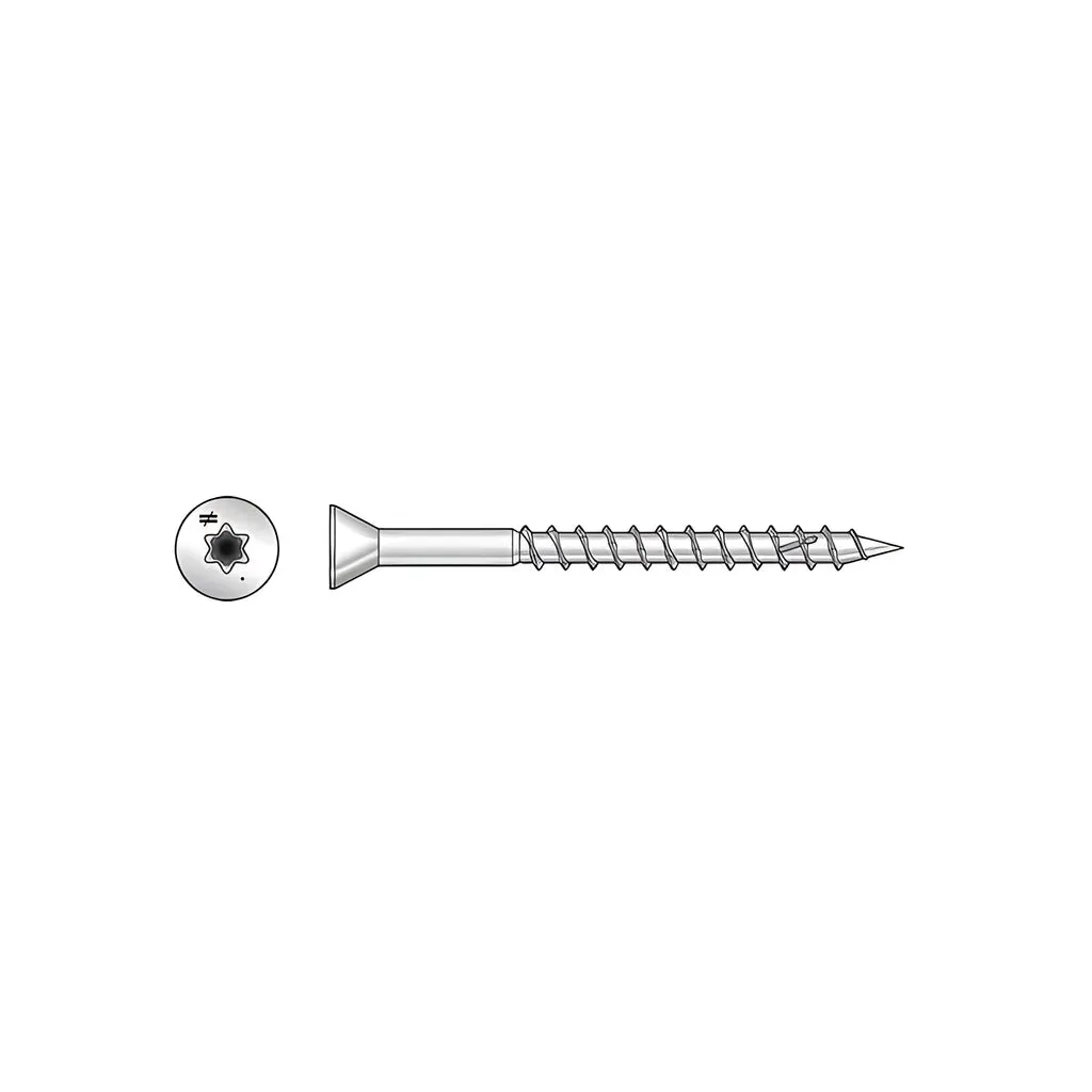 Deck-Drive DWP WOOD SS Screw - #7 x 1 in. T-15, Trim Head, Type 305 (5 lb.) (Pack of 6)