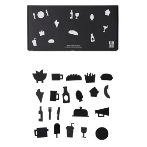 Design Letters Food Icons - Black