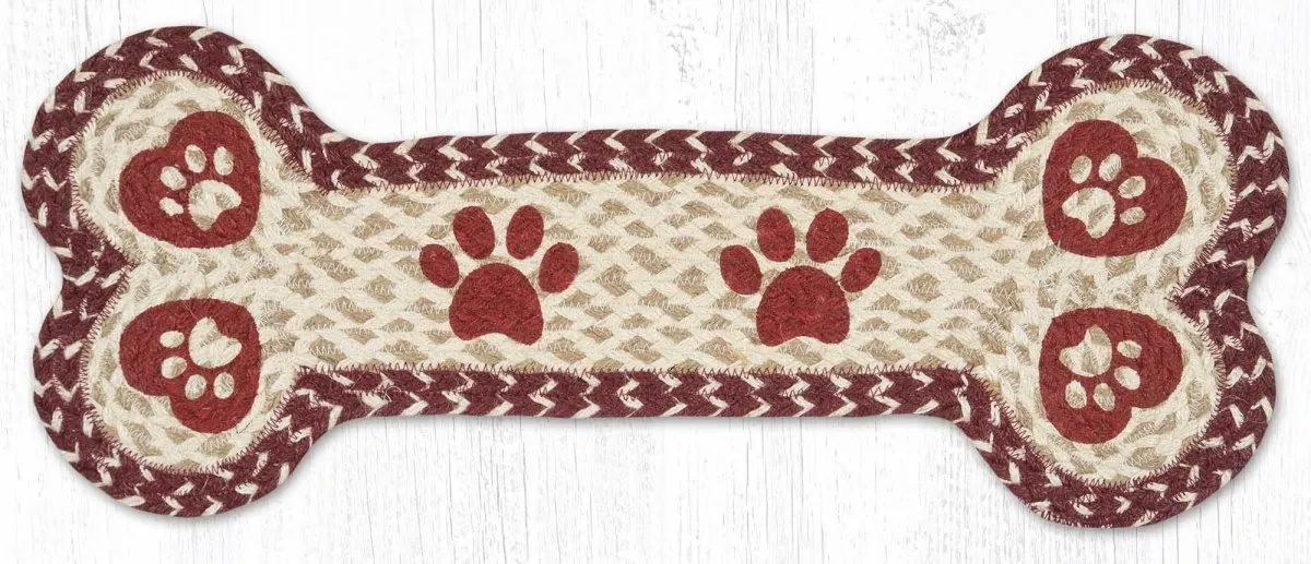 Dog Bone Rug - Heart Paws