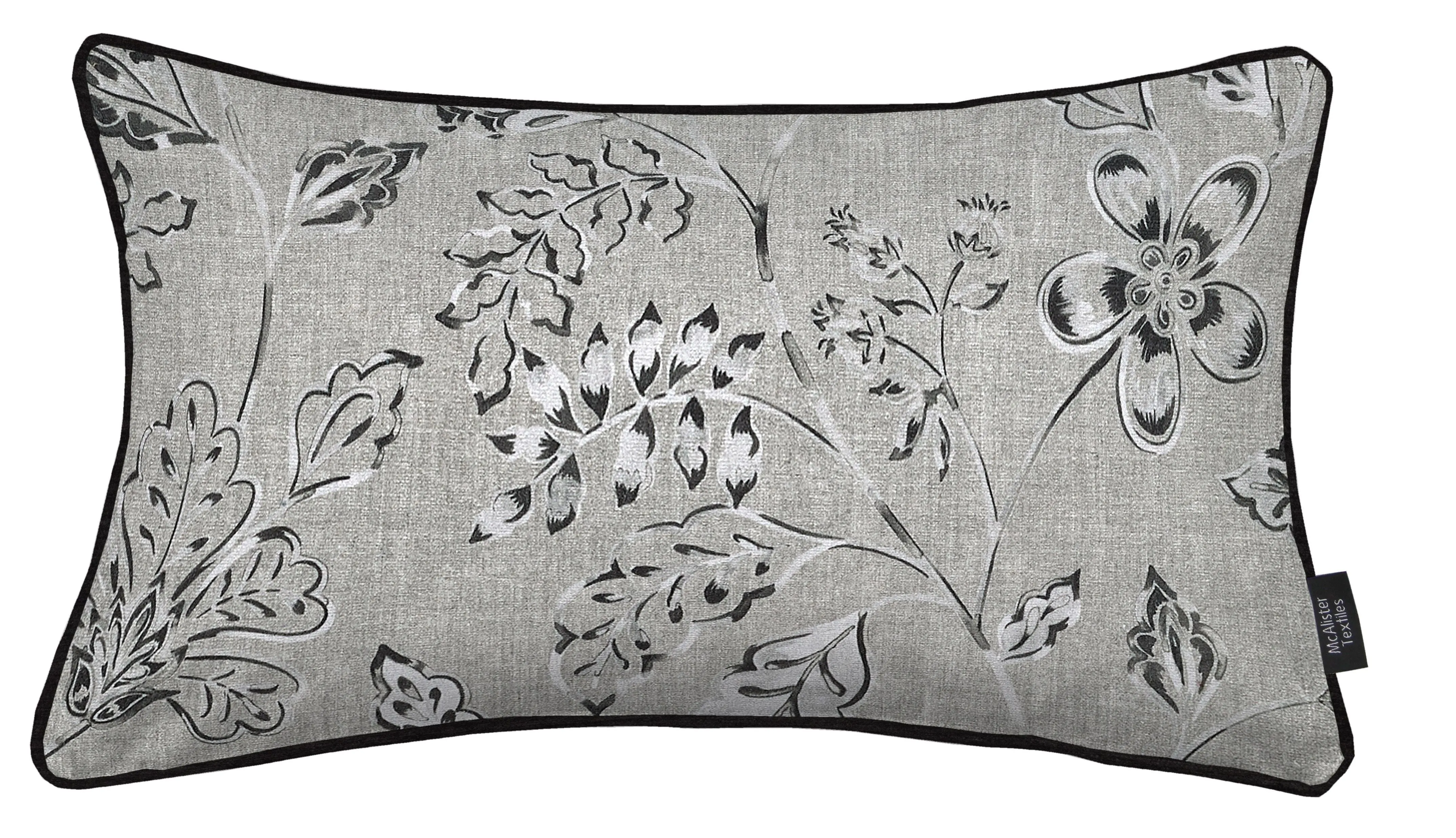 Eden Charcoal Grey Printed Pillows