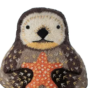 Embroidered Otter Plushie Kit | Kiriki Press