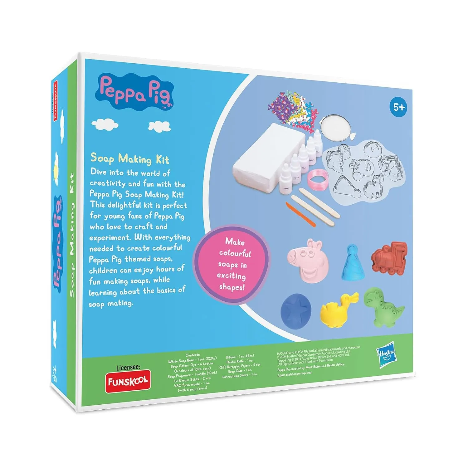 Funskool Handycrafts Peppa Pig Soap Making Kit Arts and Crafts DIY Kit in 6 Shapes for Children 5 Years and Above