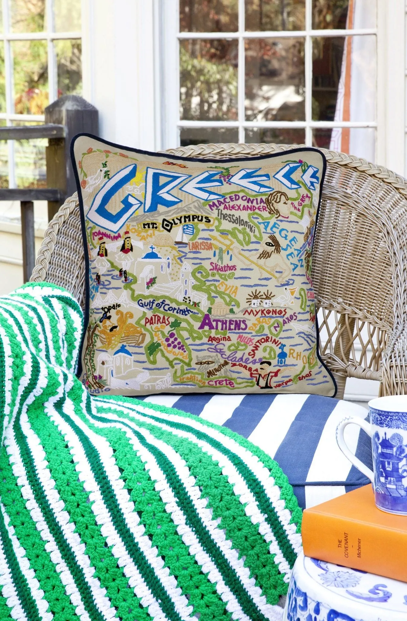 GREECE PILLOW BY CATSTUDIO