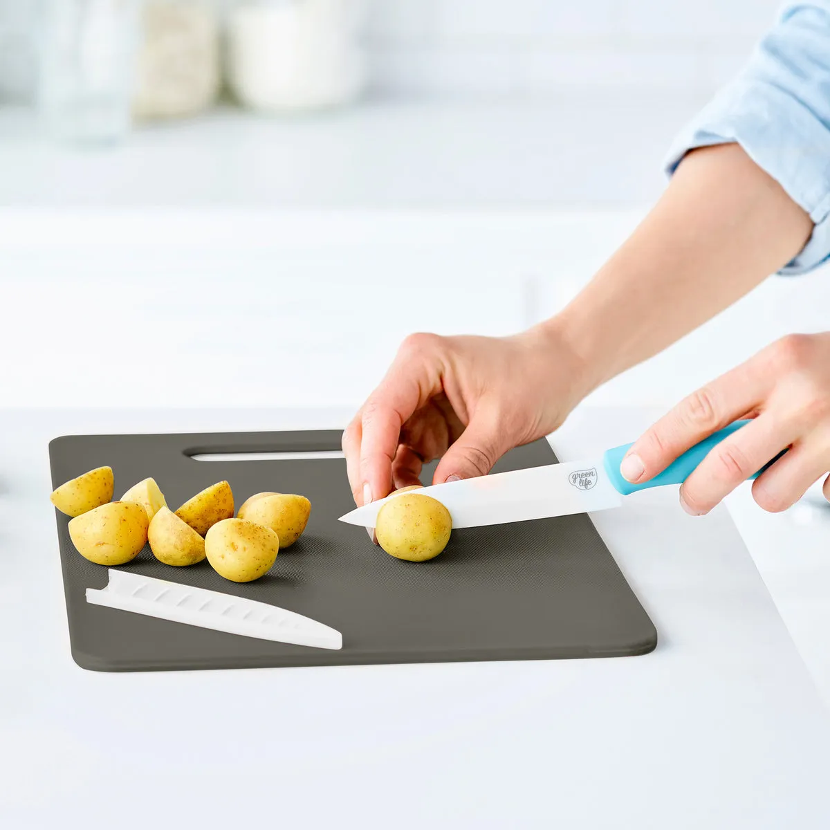 GreenLife Cutting Board Set | Gray