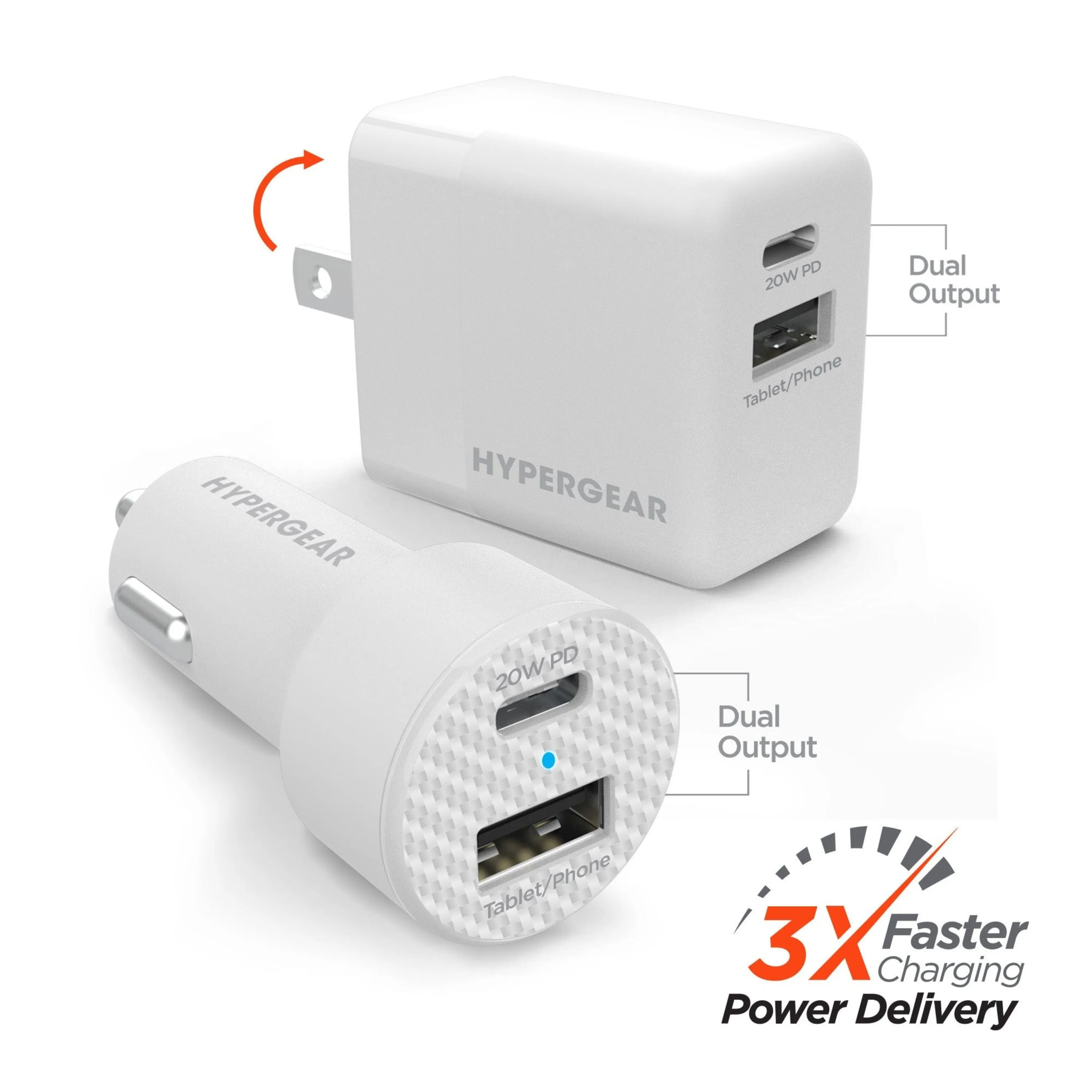 HyperGear Wall/Car Charger Bundle 20W USB-C PD   12W