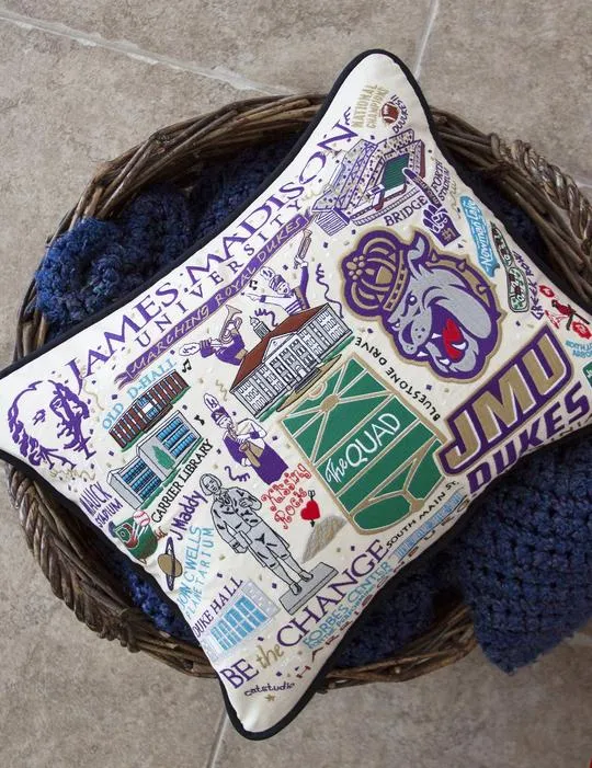 JAMES MADISON UNIVERSITY PILLOW BY CATSTUDIO