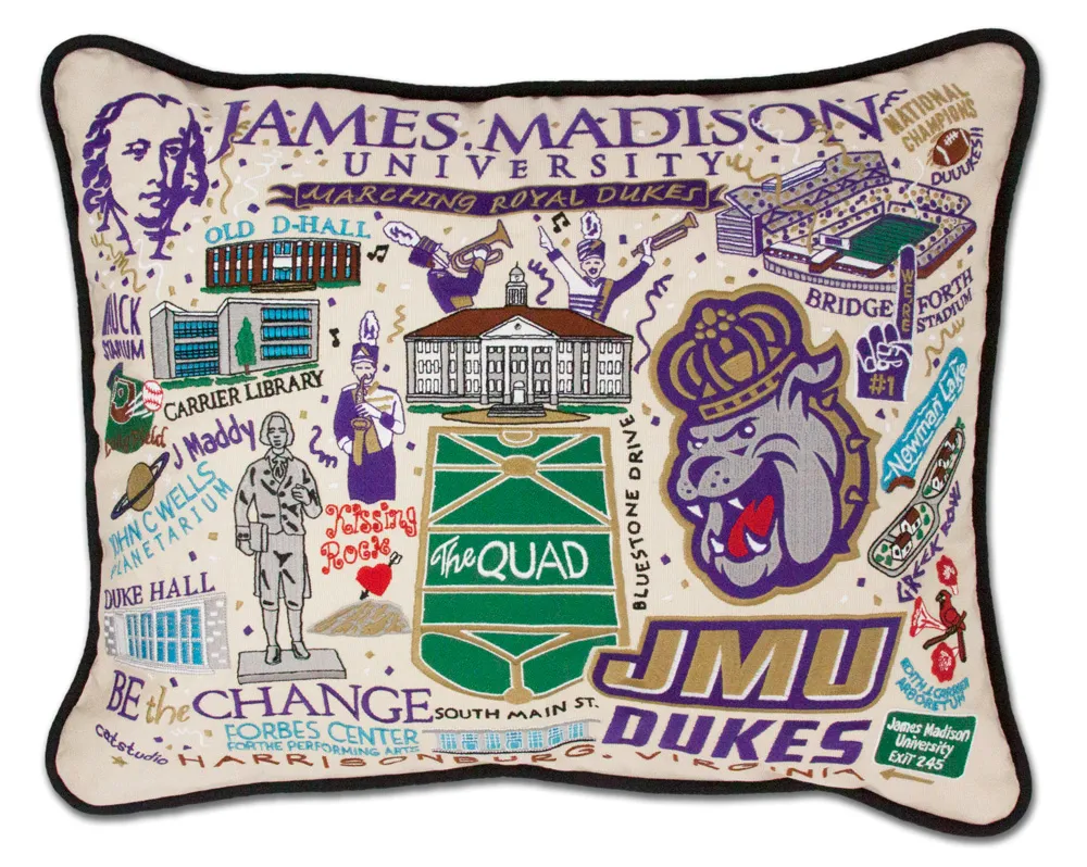 JAMES MADISON UNIVERSITY PILLOW BY CATSTUDIO