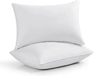 Jewear 30% Goose Down 70% Feather Luxury Cotton White Pillow Set of 2 Piece (20" X 36")