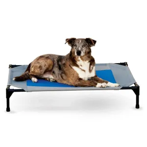 K&h Pet Products Coolin' Pet Cot Large Gray - Blue 30" X 42" X 7"