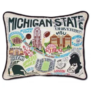 MICHIGAN STATE UNIVERSITY PILLOW BY CATSTUDIO