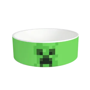 Minecraft Creeper Big Face Personalized Pet Bowl