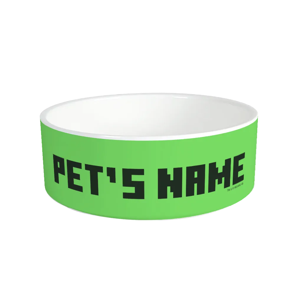 Minecraft Creeper Big Face Personalized Pet Bowl