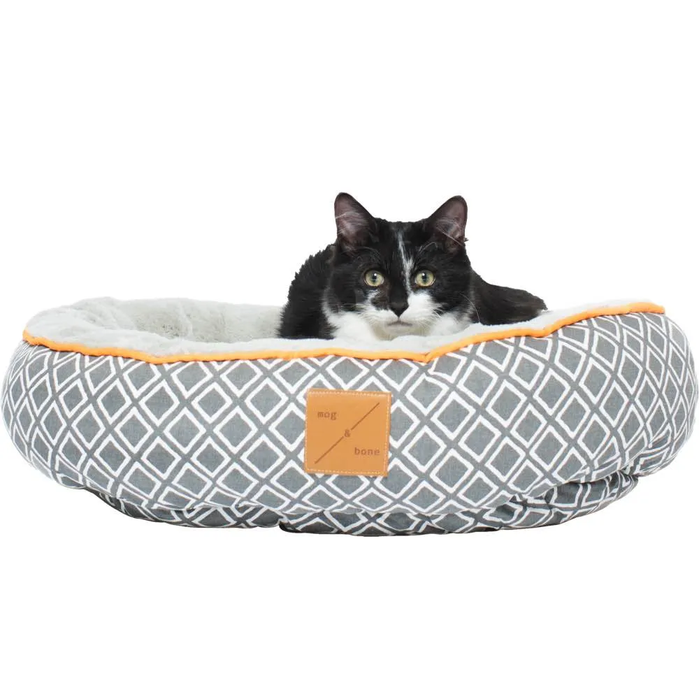 Mog & Bone Four Seasons Reversible Cat Bed - Grey Ikat