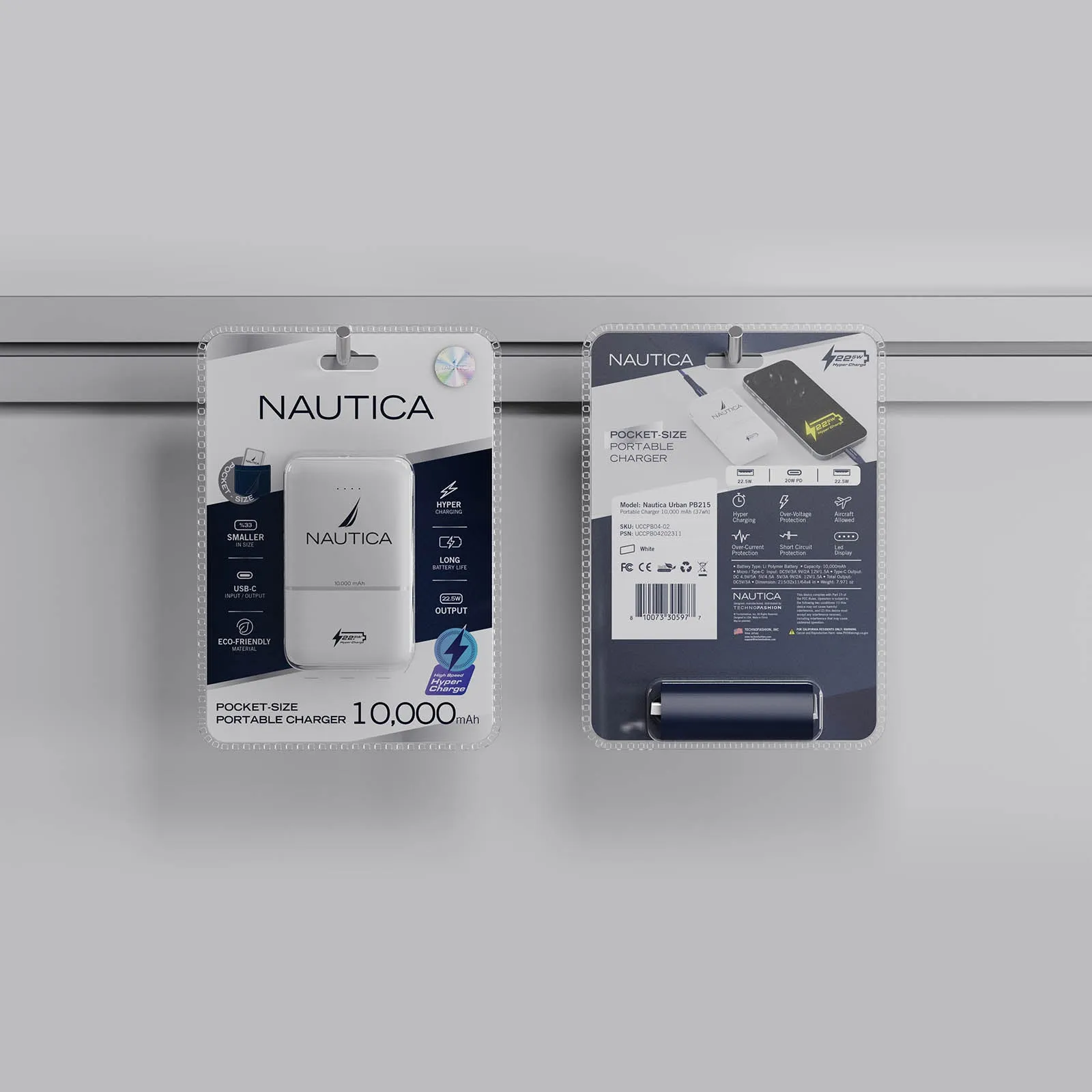 Nautica Urban Pocket Portable Charger PB215 10K Mah - White