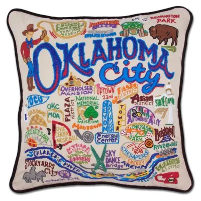 OKLAHOMA CITY PILLOW BY CATSTUDIO