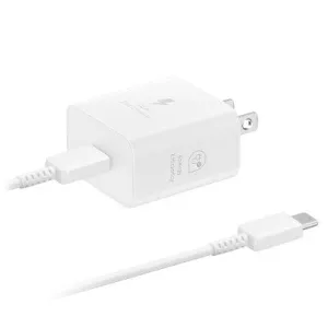 Open Box - Samsung 25W Super Fast USB-C Wall Charger with USB-C Cable - White