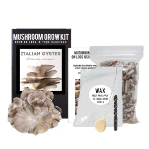 Organic Italian Oyster Mushroom Outdoor Log Growing Kit