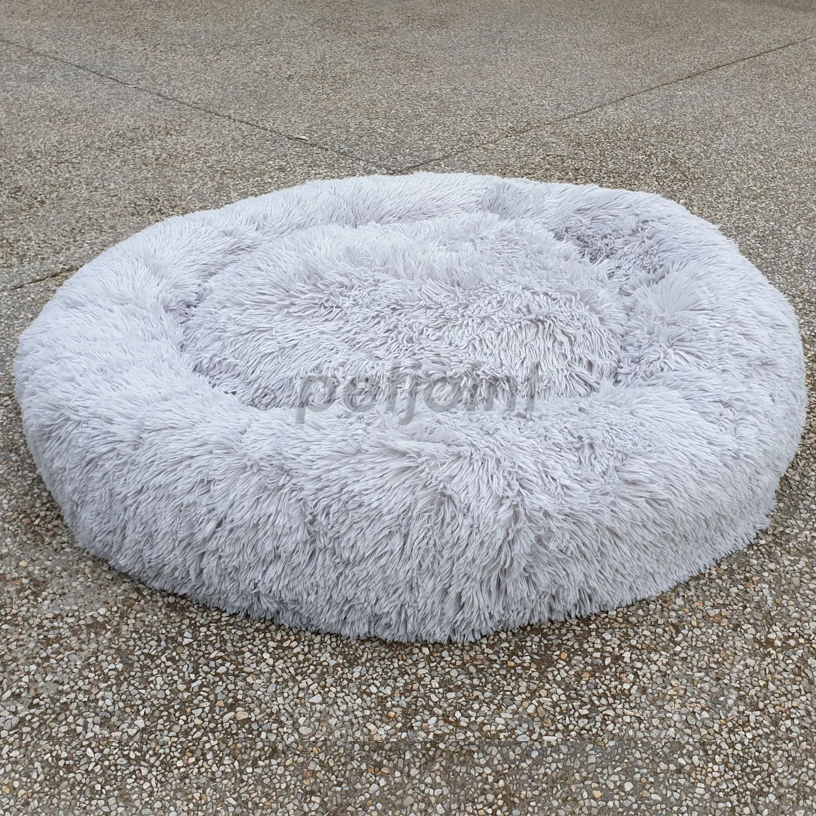 Pet Calming Bed Round Faux Fur Plush Dog Cat Mattress