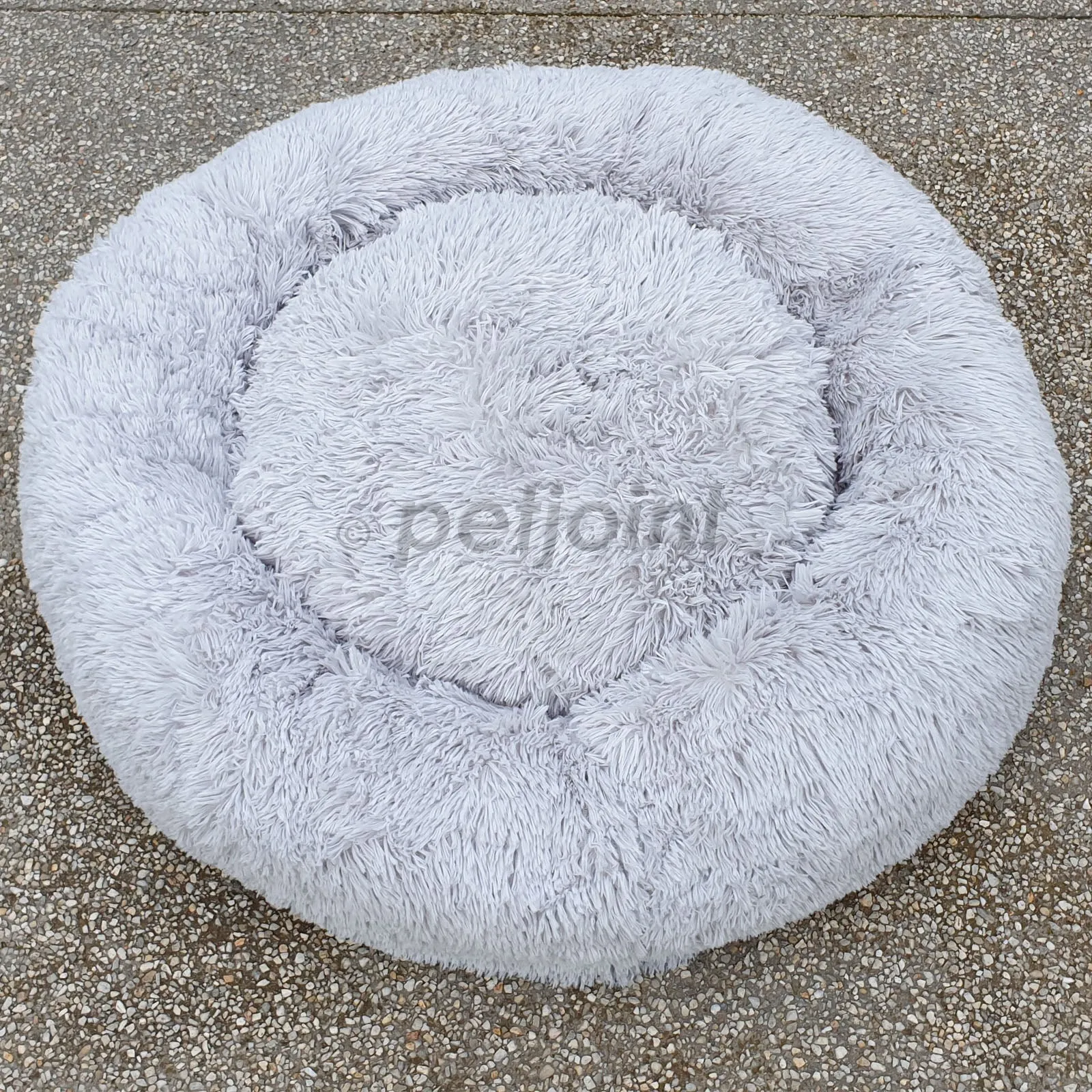 Pet Calming Bed Round Faux Fur Plush Dog Cat Mattress