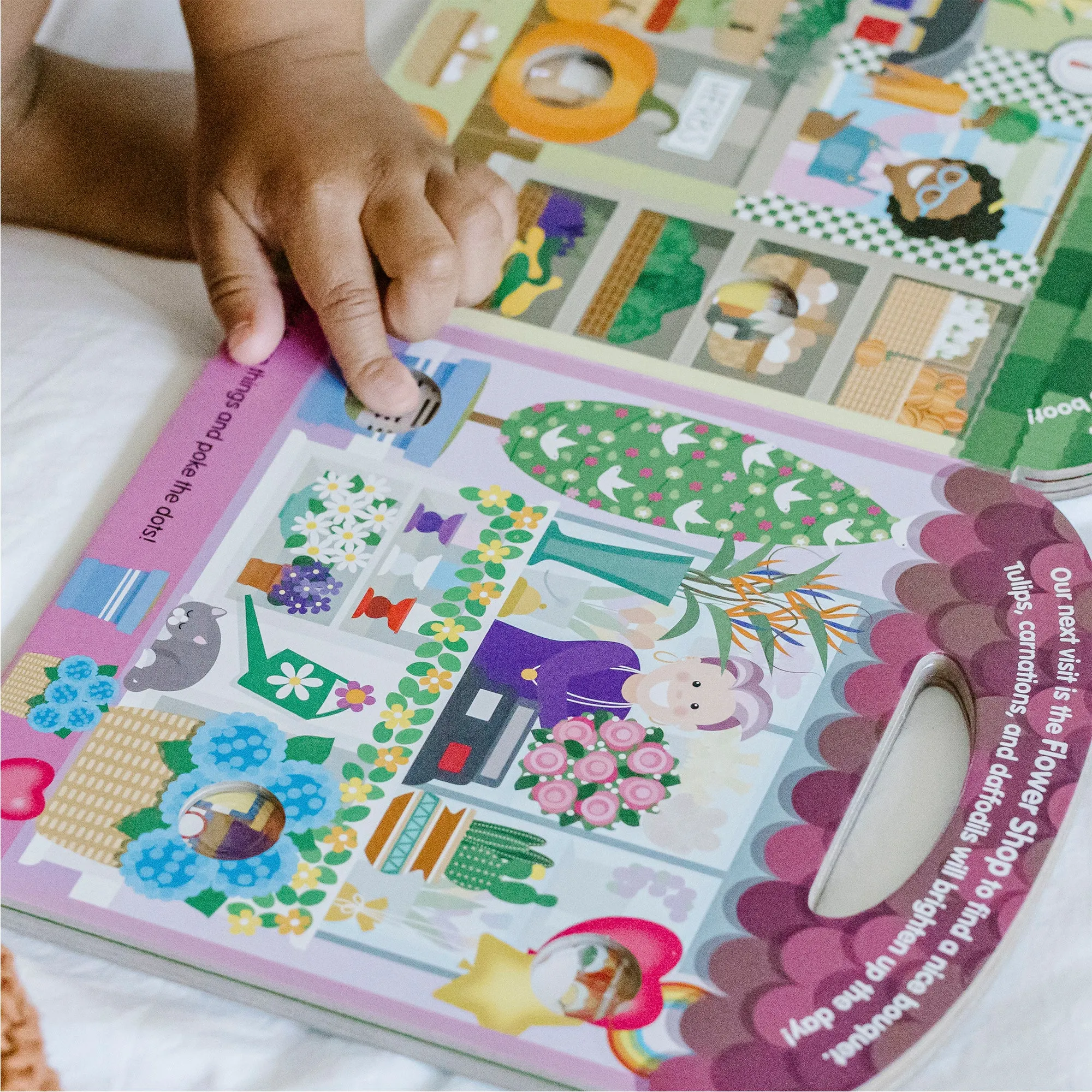 Poke-a-Dot: All Around Our Town Board Book with Handle