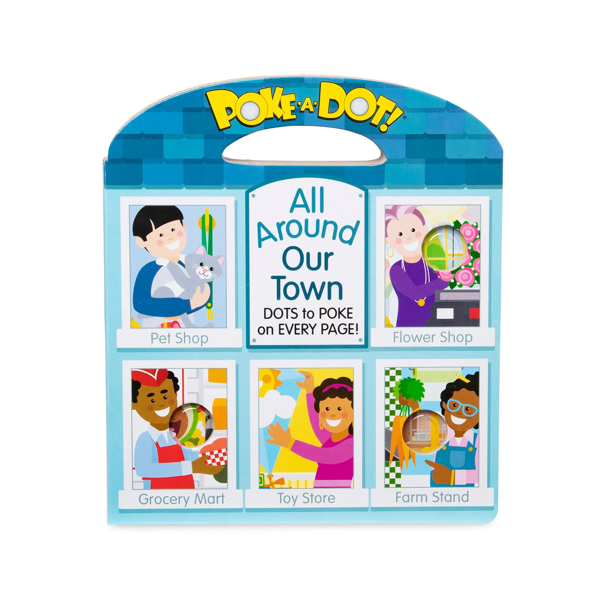 Poke-a-Dot: All Around Our Town Board Book with Handle