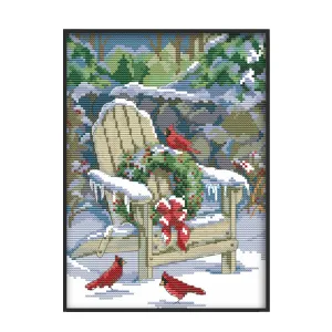 Poppy Crafts Christmas Cross Stitch 1 - Christmas Snow 21cm x 30cm