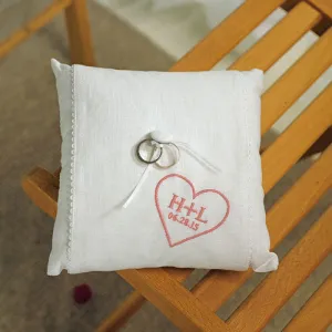 "Simply Sweet" Personalized Heart Ring Pillow