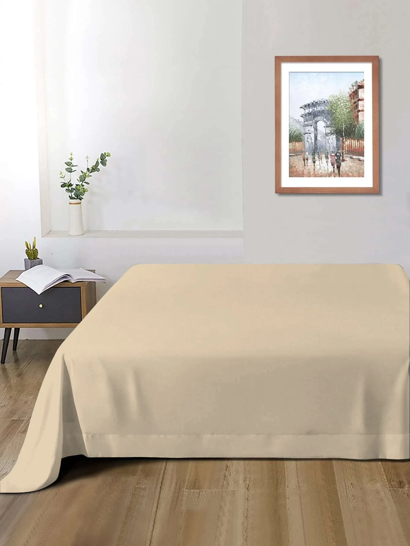 Rest Super Soft King Flat Sheet 220x240cm-Beige