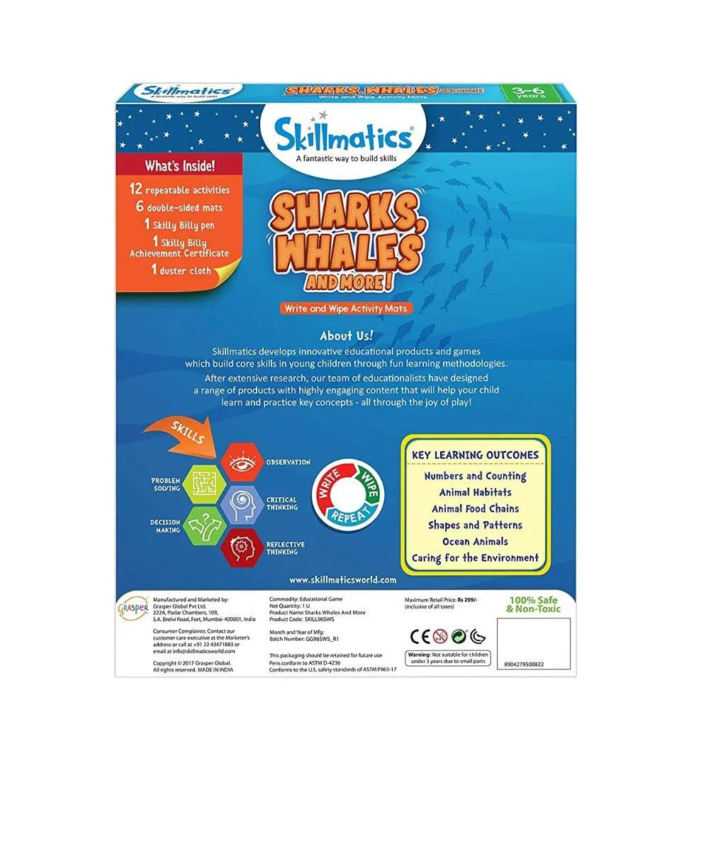 Skillmatics Sharks, Whales & More! - Activity Educational Game for Ages 3-6 Years