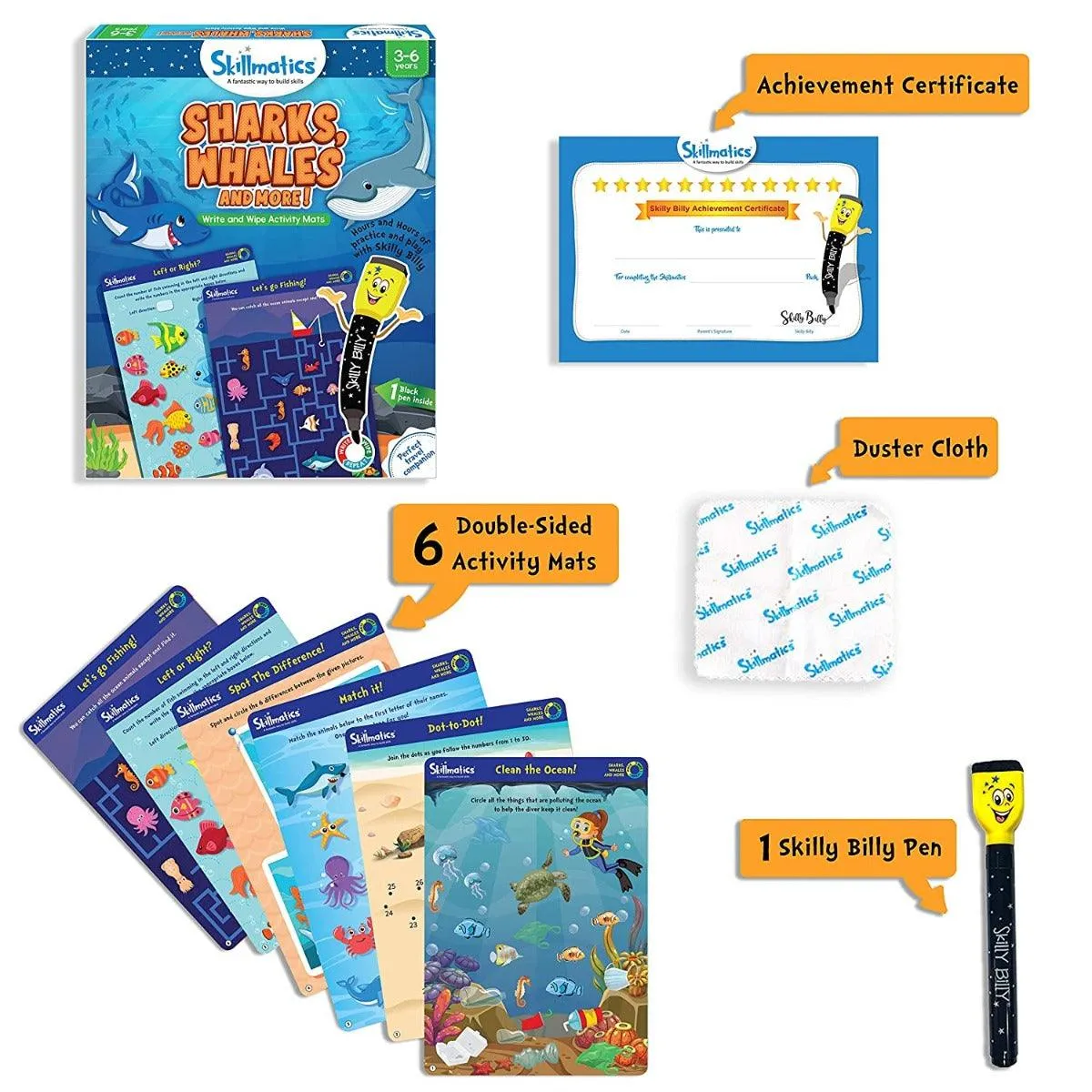 Skillmatics Sharks, Whales & More! - Activity Educational Game for Ages 3-6 Years