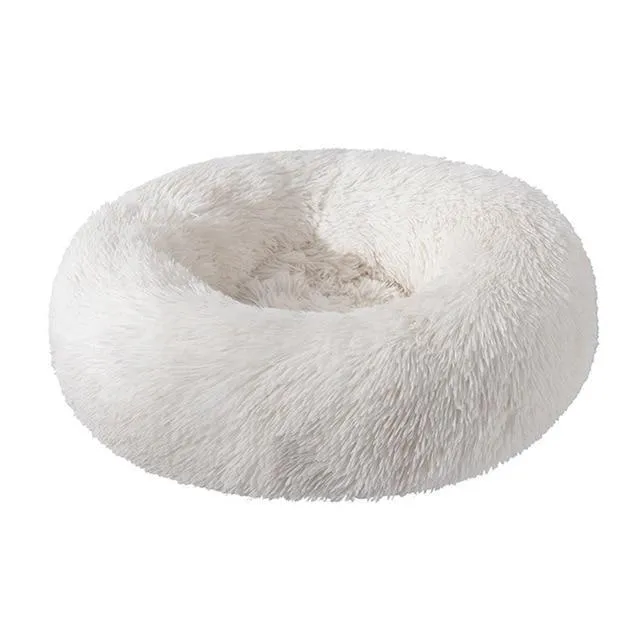 Soft and Fluffy Plush Calming Pet Bed With Removable Cover