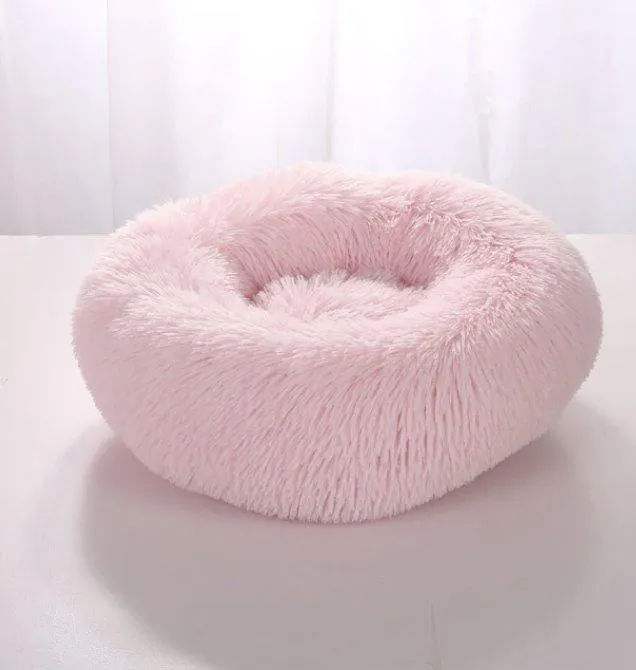 Soft and Fluffy Plush Calming Pet Bed With Removable Cover