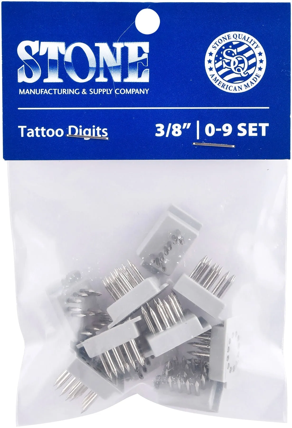 Stone Standard Tattoo Digits, 0-9 Set