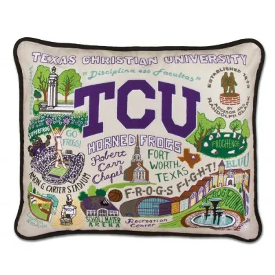 TEXAS CHRISTIAN UNIVERSITY (TCU) PILLOW BY CATSTUDIO