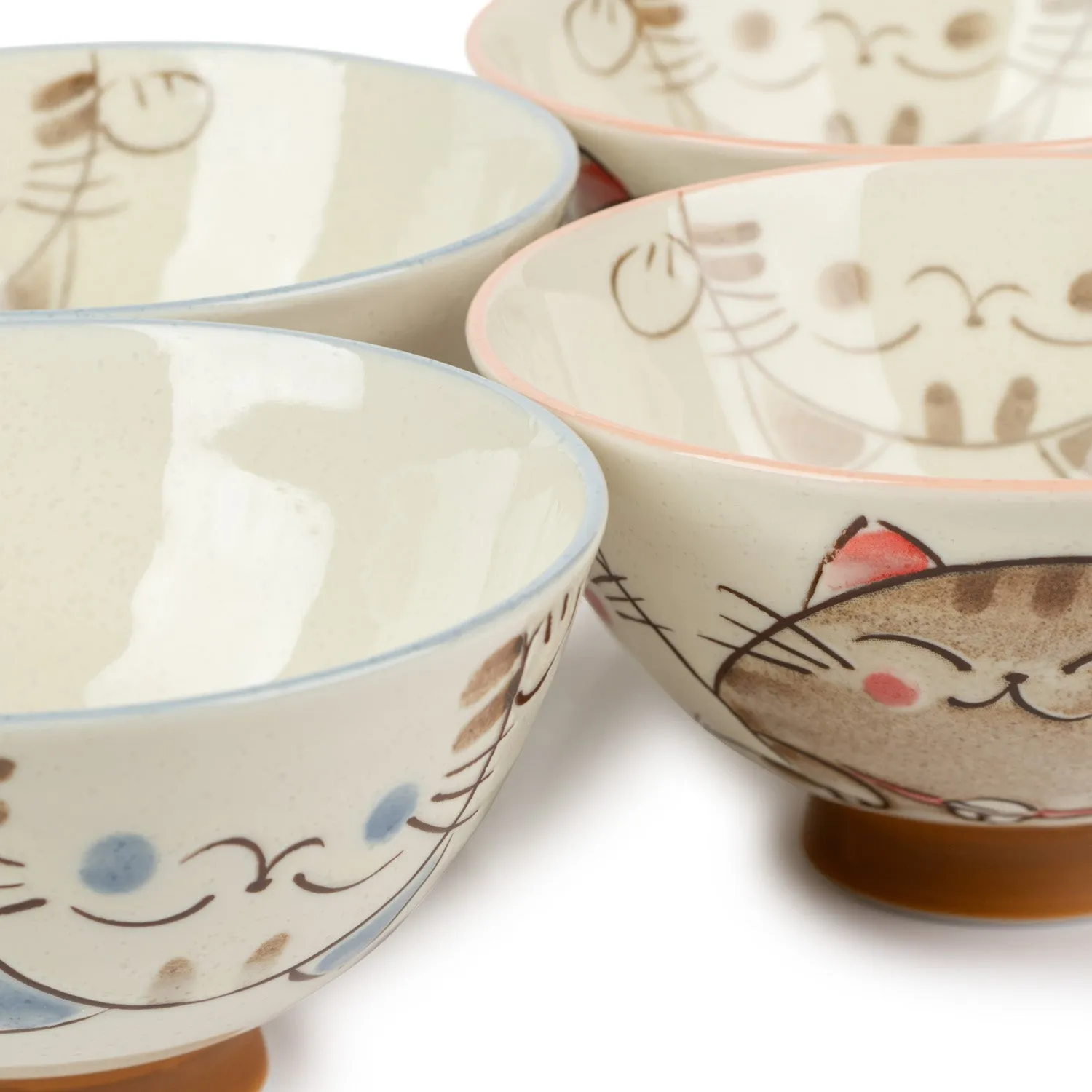 Three Cats Japanese Rice Bowl Gift Set