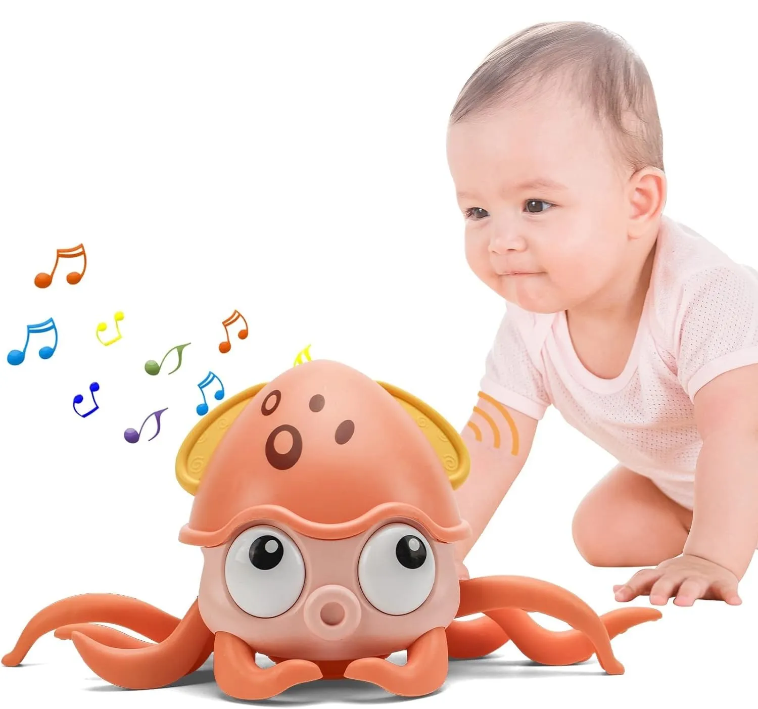 Toyden Baby Musical Octopus Crawling Toy for Kids | Interactive Dancing Octopus with Music and LED Lights | Automatically Avoids Obstacles | Tummy Time Toy for Infants | Boys and Girls