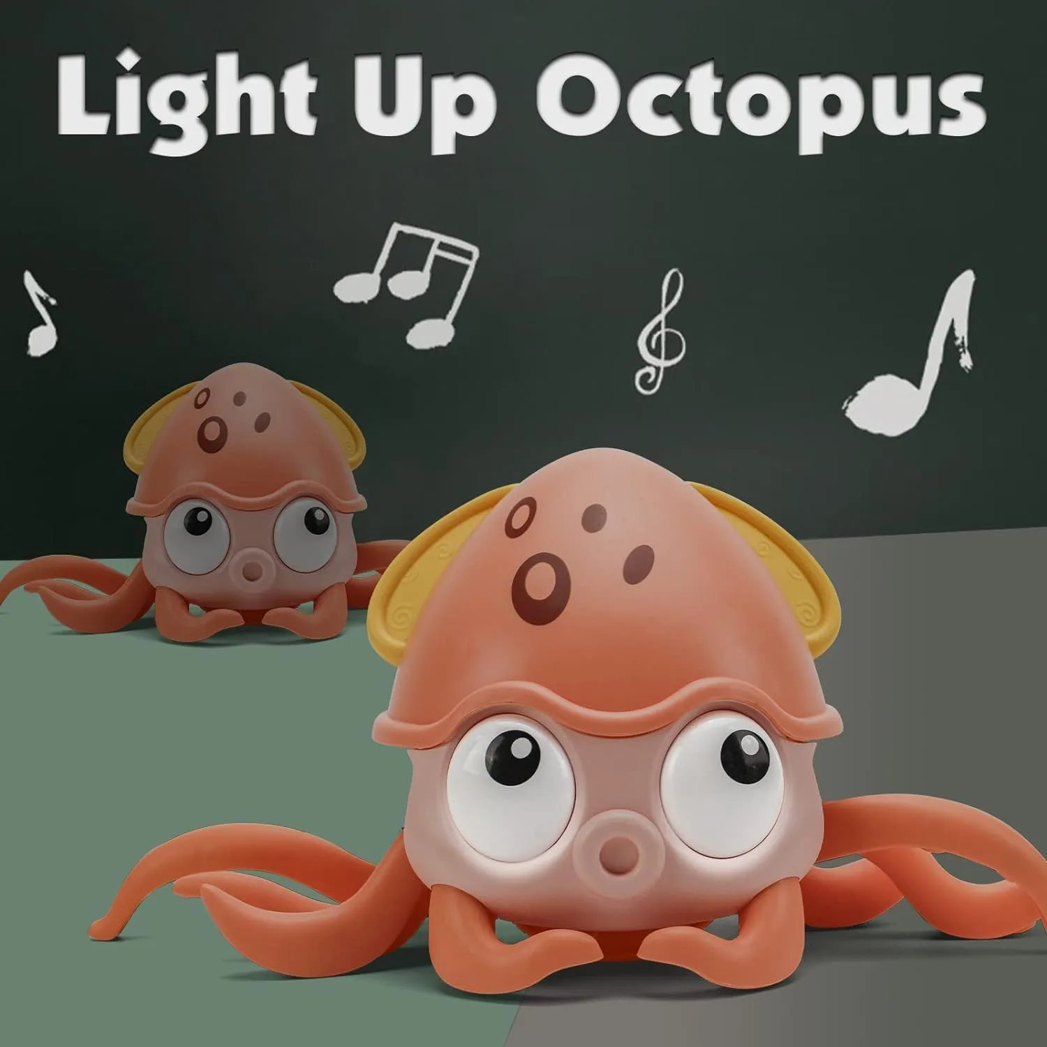 Toyden Baby Musical Octopus Crawling Toy for Kids | Interactive Dancing Octopus with Music and LED Lights | Automatically Avoids Obstacles | Tummy Time Toy for Infants | Boys and Girls