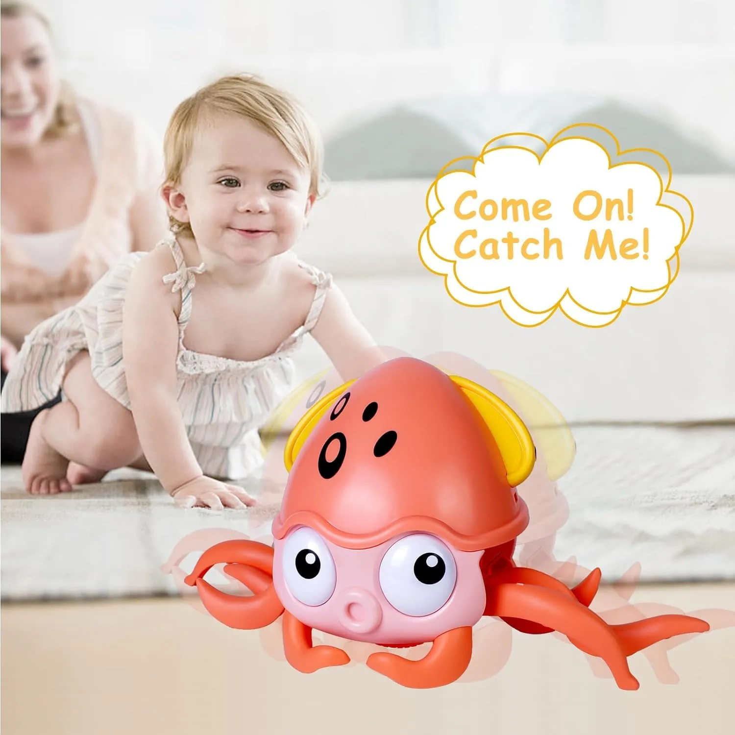 Toyden Baby Musical Octopus Crawling Toy for Kids | Interactive Dancing Octopus with Music and LED Lights | Automatically Avoids Obstacles | Tummy Time Toy for Infants | Boys and Girls